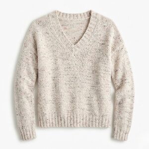 Margeaux & Ellie Cozy Chunky Knit V-Neck Sweater Small Speckled Neutral Soft